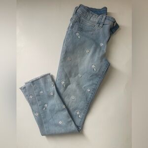 Gap Stretch Ankle Jeggings -girls size 12 embroidered daisies 🥰